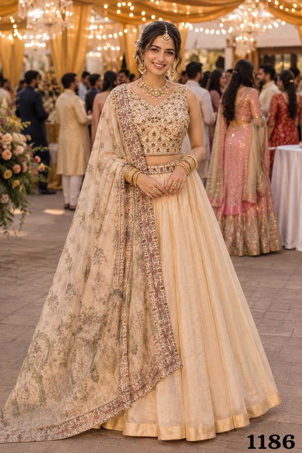 Tissue Designer Lehenga