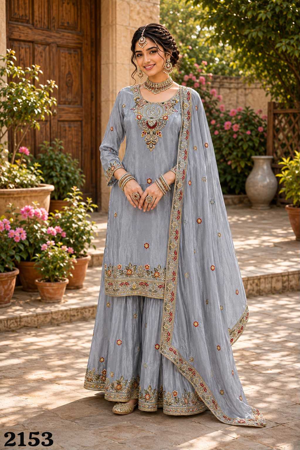 Premium Silk Embroidery Suit