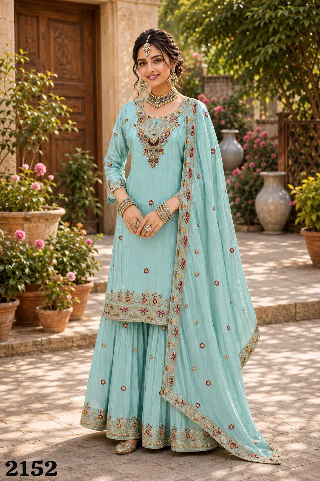 Premium Silk Embroidery Suit