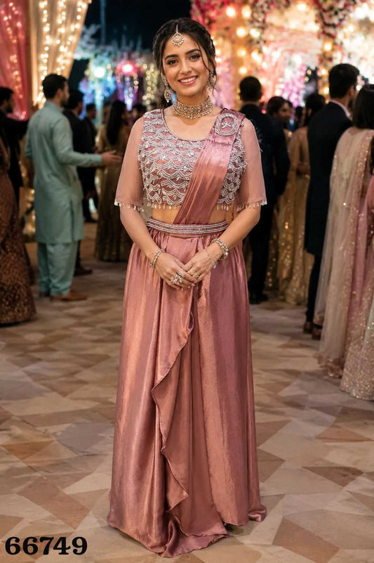 Satin Ready To Wear Saree