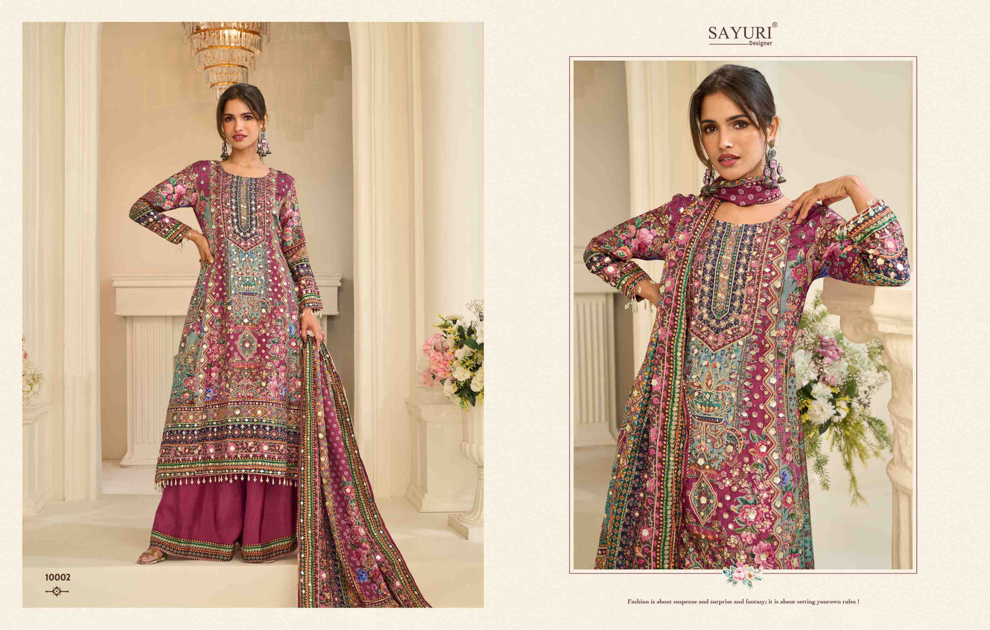 Crepe Silk Palazzo Suit