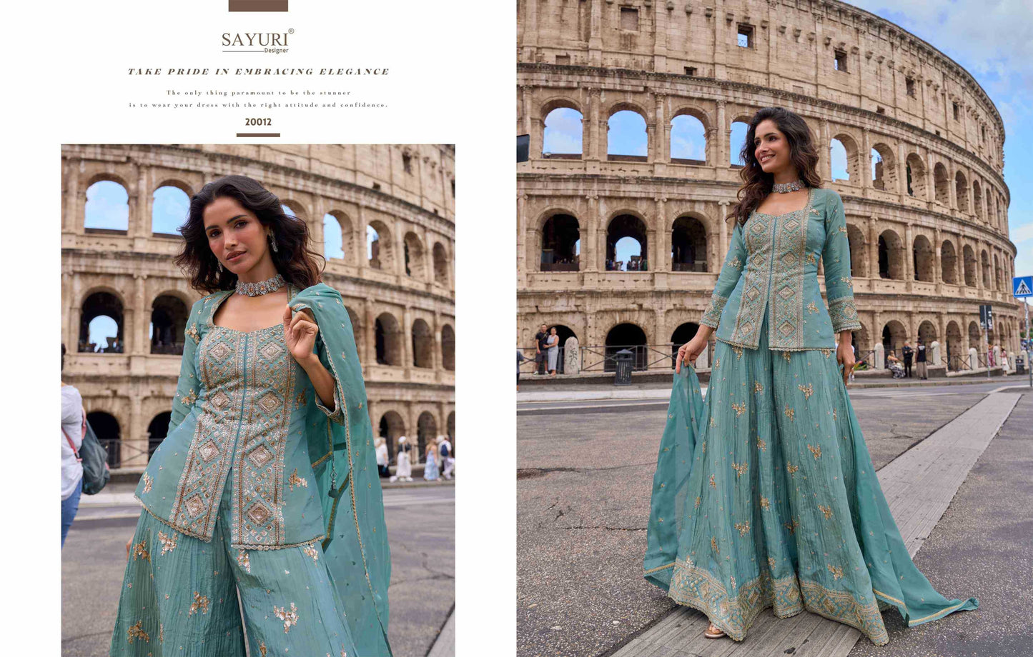 Shimmer Silk Embroidery Suit