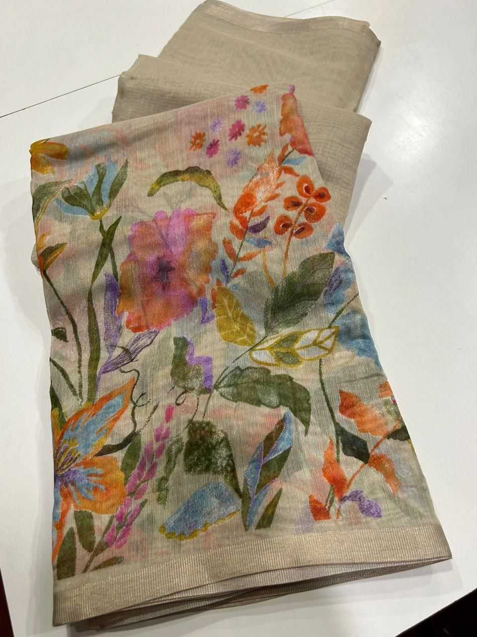 Aaradhya Linen Designer Saree