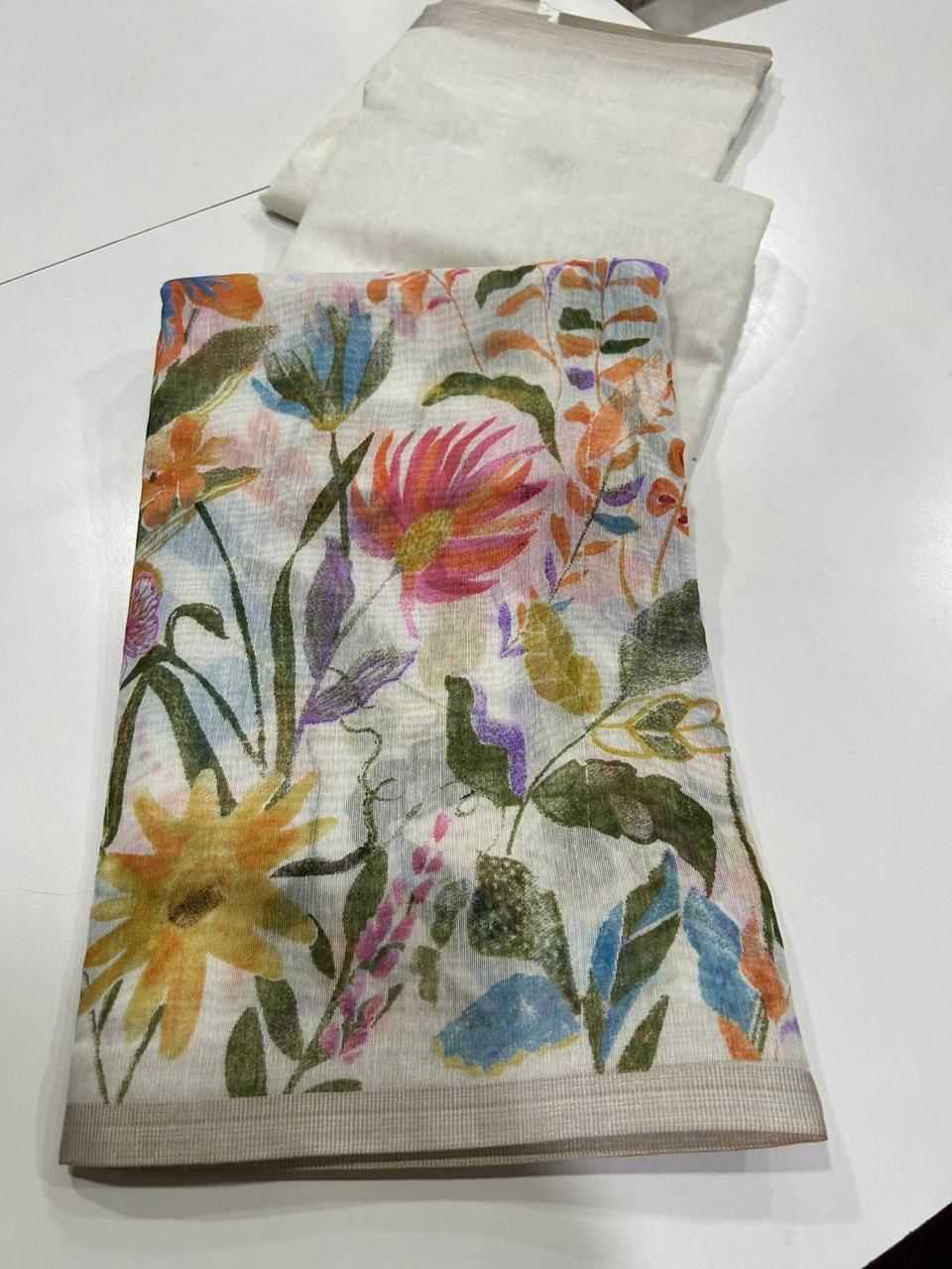 Aaradhya Linen Designer Saree