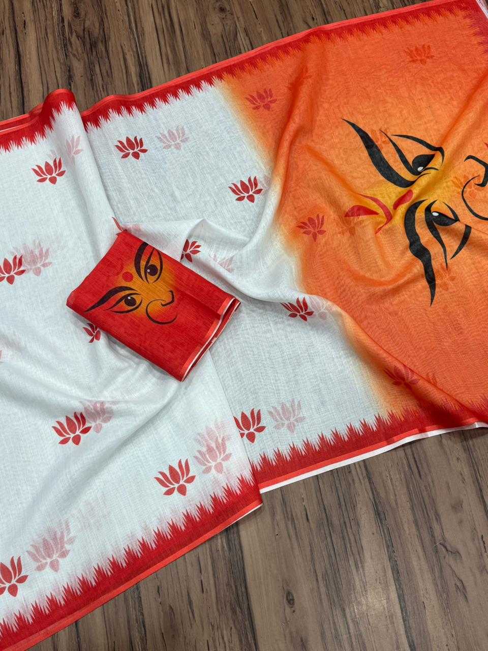 Advika Pure Linen Designer Saree