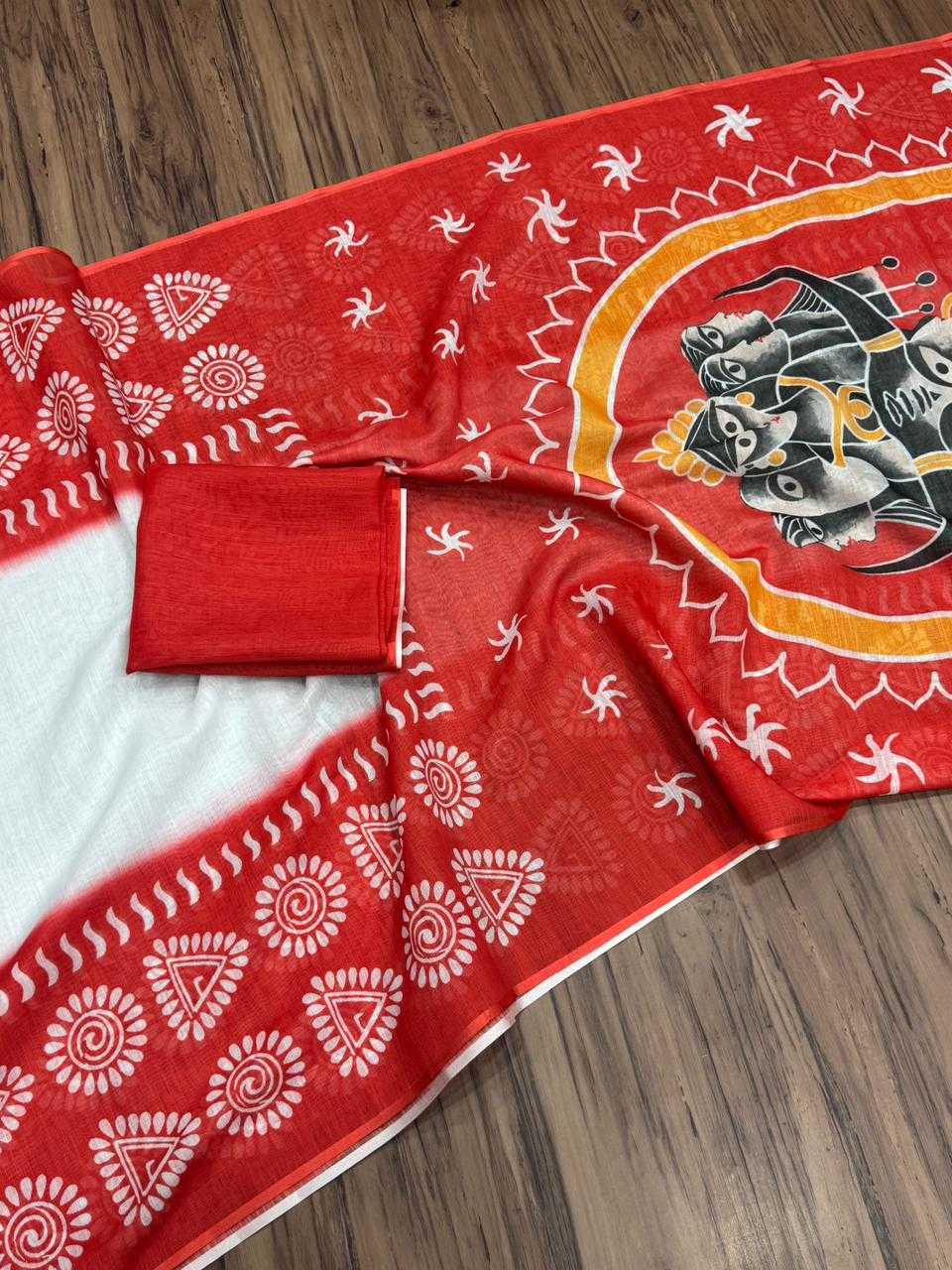 Advika Pure Linen Designer Saree