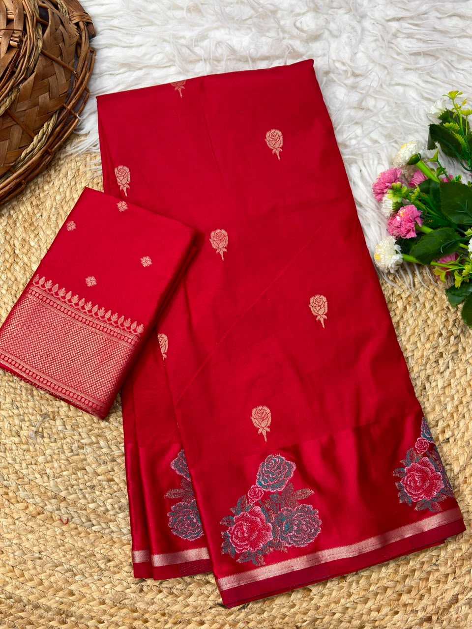 Amaira Dola Silk Saree in Red
