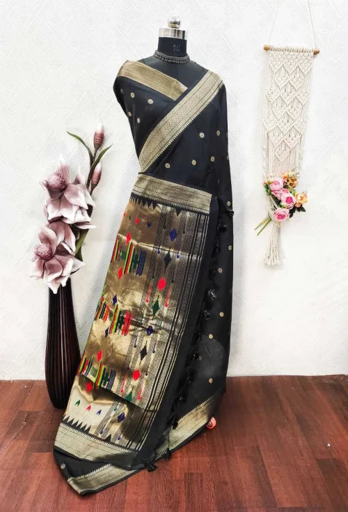 Amaira Soft Silk Saree in Black