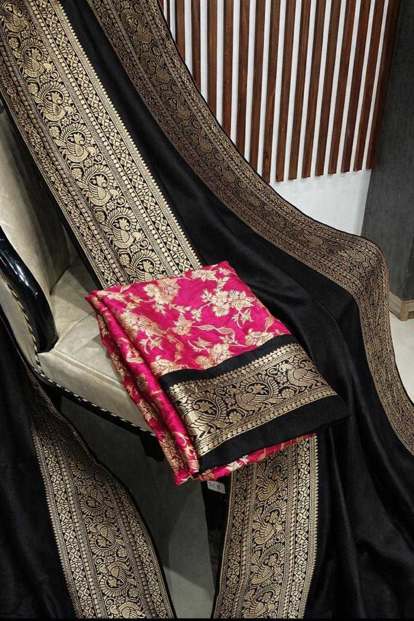 Amrita Banarasi Soft Silk Saree in Black