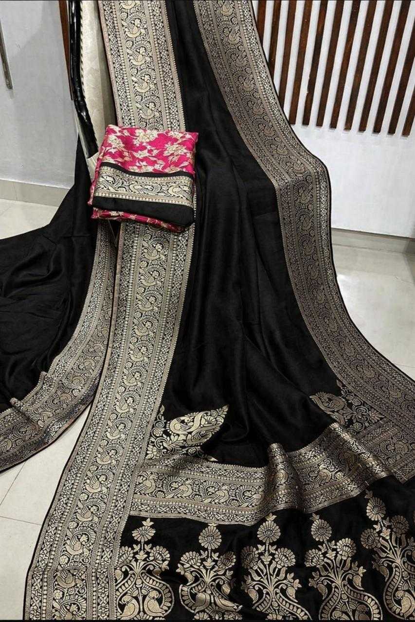 Amrita Banarasi Soft Silk Saree in Black