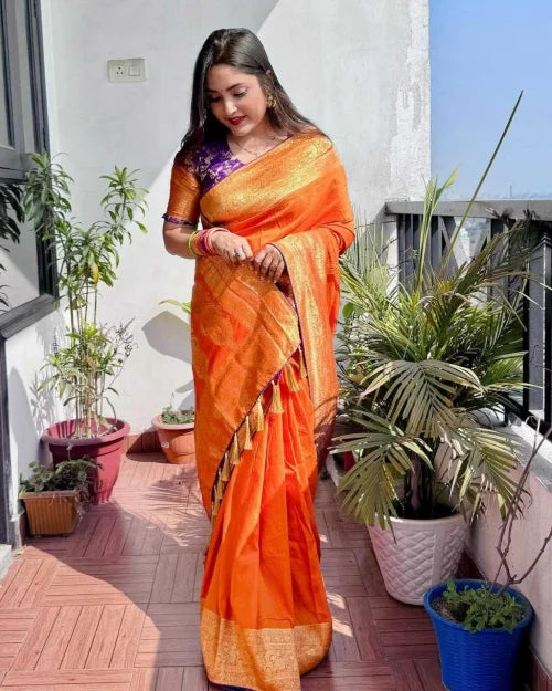 Amrita Banarasi Soft Silk Saree in Black