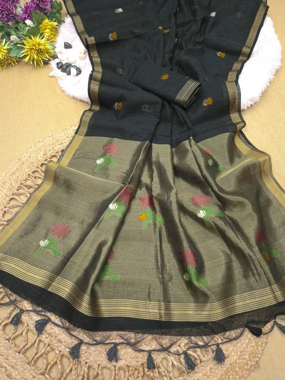 Anahita Pure Linen Designer Saree