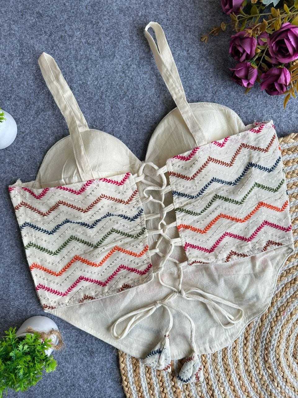 Codset Style Khadi Cotton Designer Blouse