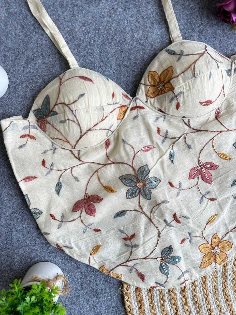Codset Style Khadi Cotton Designer Blouse