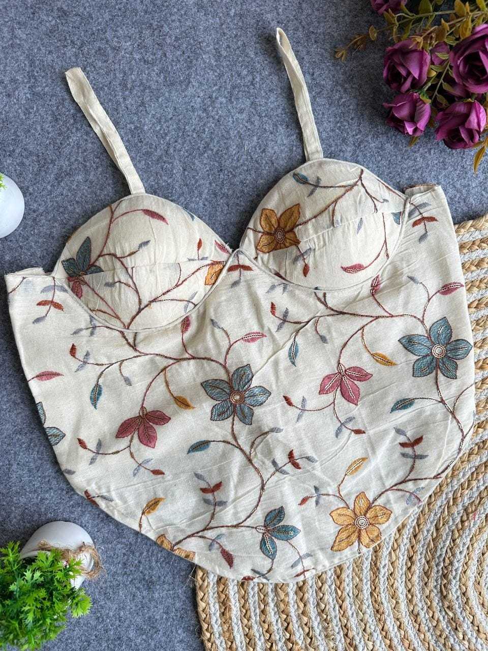 Codset Style Khadi Cotton Designer Blouse