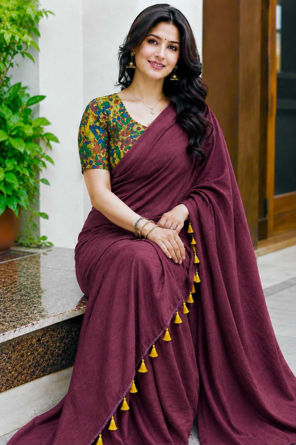 Jiya Linen Designer Saree