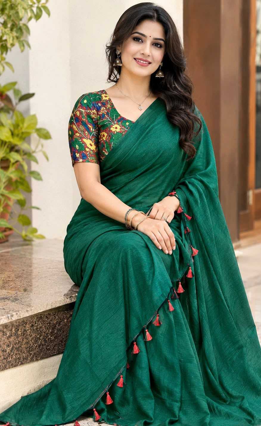 Jiya Linen Designer Saree