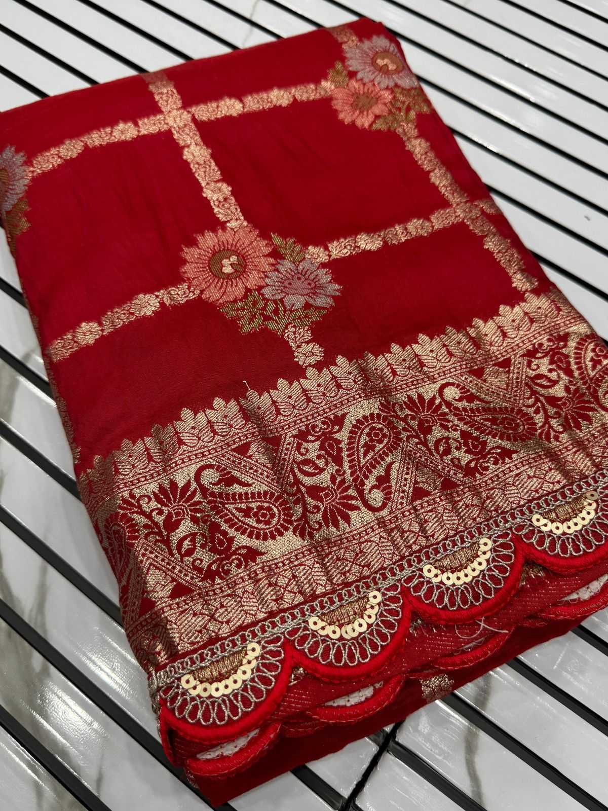 Russian Silk Zari Border Saree