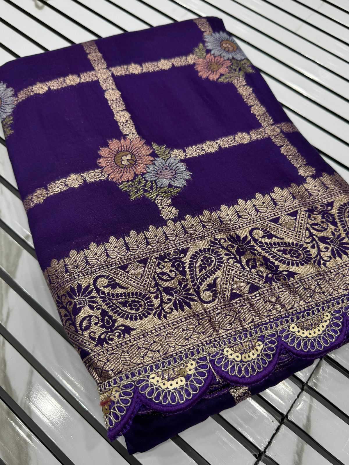 Russian Silk Zari Border Saree