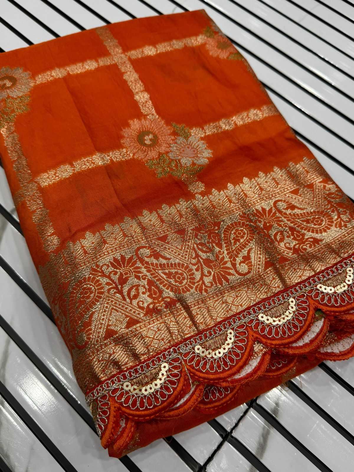 Russian Silk Zari Border Saree