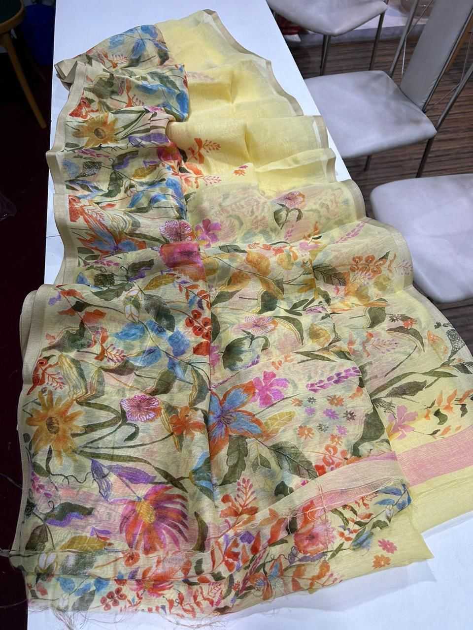 Linen Designer Saree