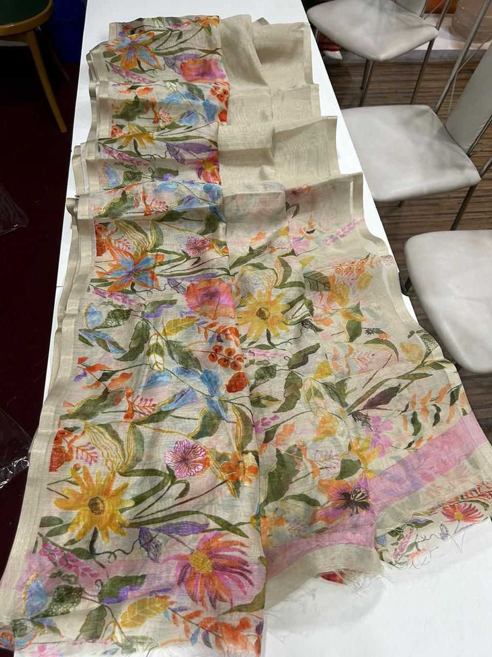Linen Designer Saree