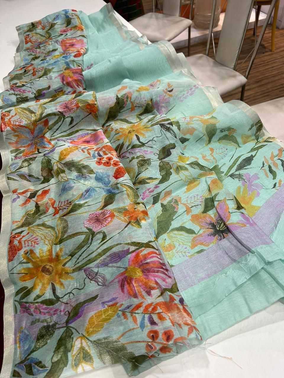 Linen Printed Saree
