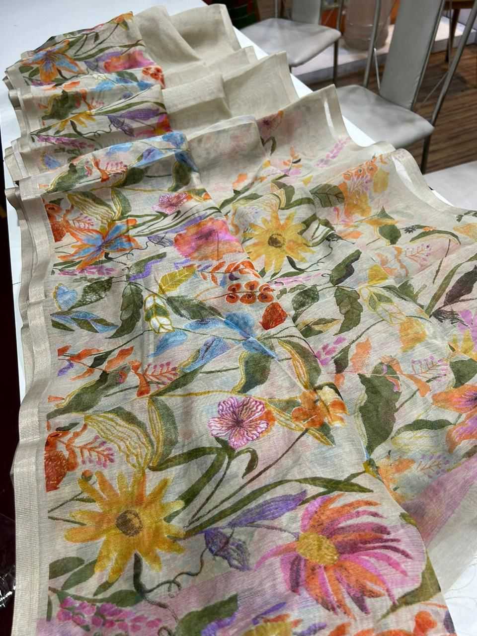 Linen Printed Saree