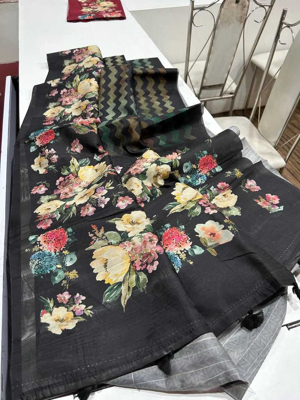 Tussar Silk Printed Saree