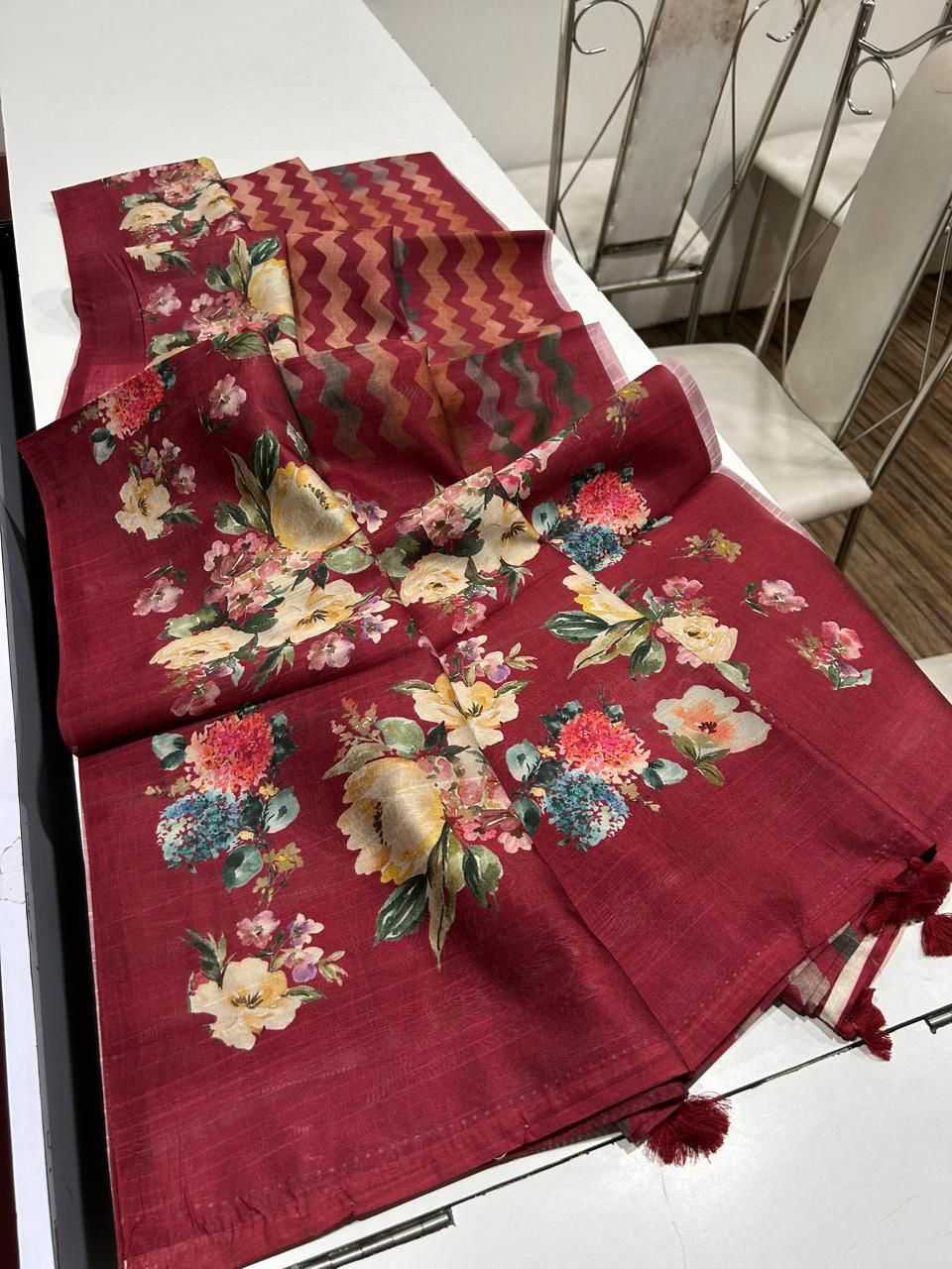 Tussar Silk Printed Saree