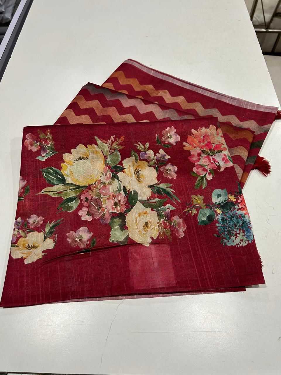 Tussar Silk Printed Saree