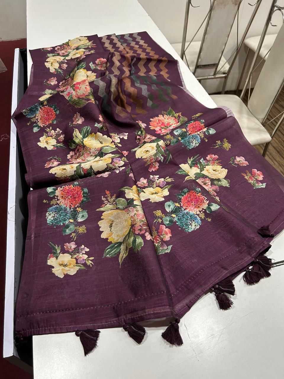 Tussar Silk Printed Saree