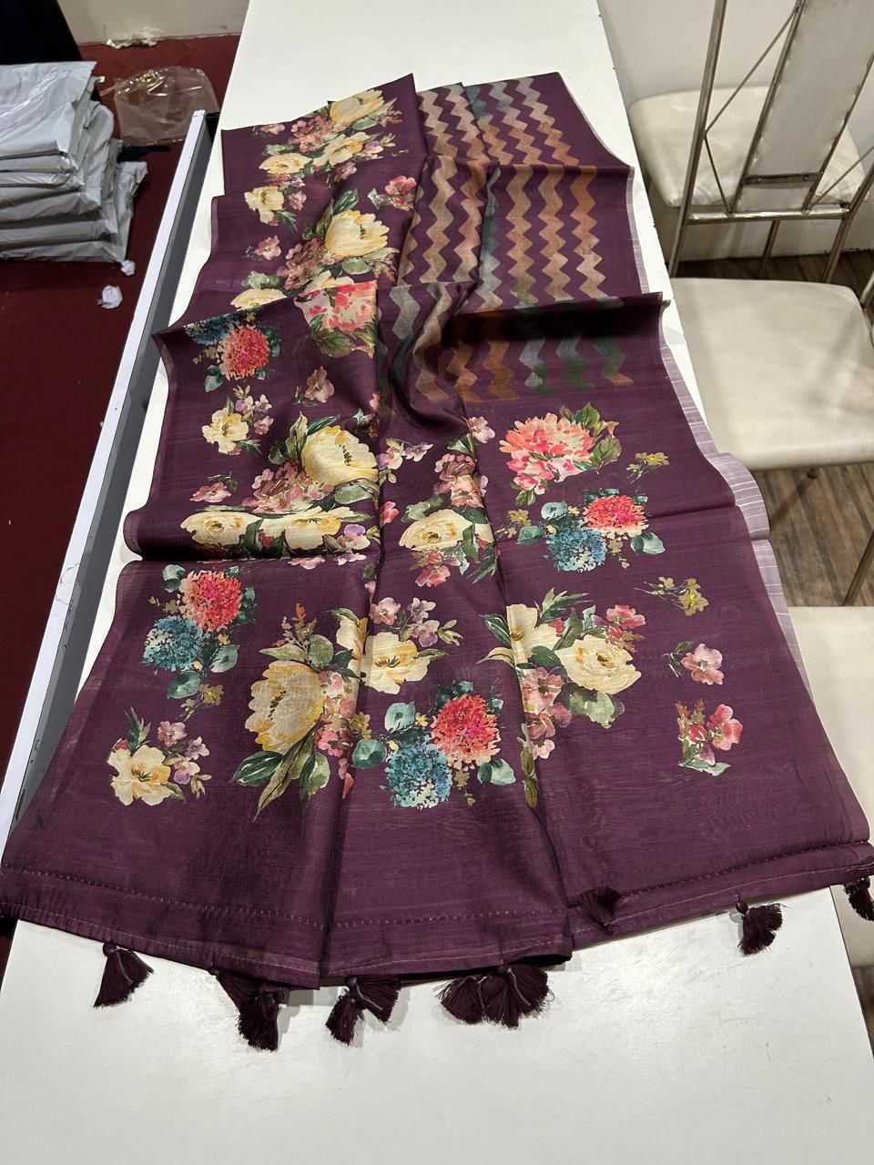 Tussar Silk Printed Saree