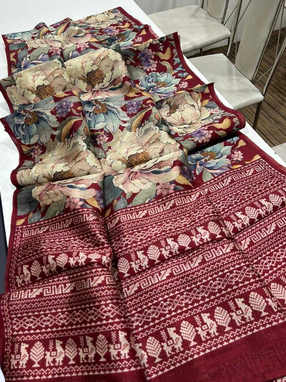Tussar Silk Printed Saree