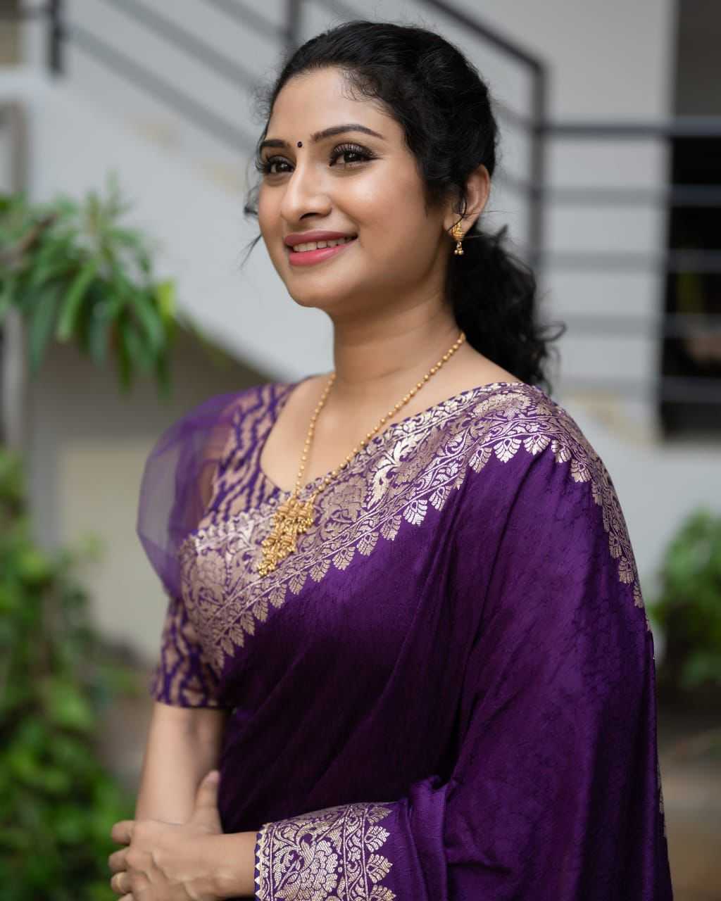 Russian Silk Lace Border Saree