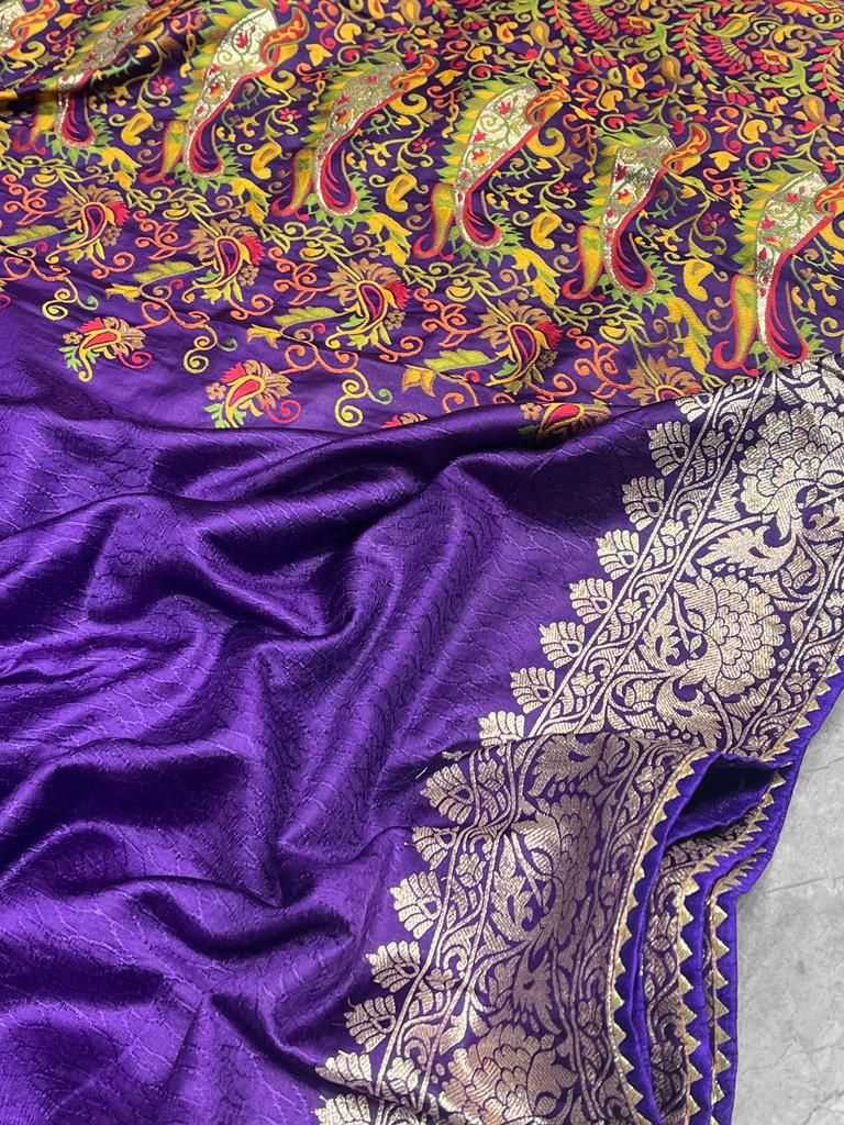 Russian Silk Lace Border Saree