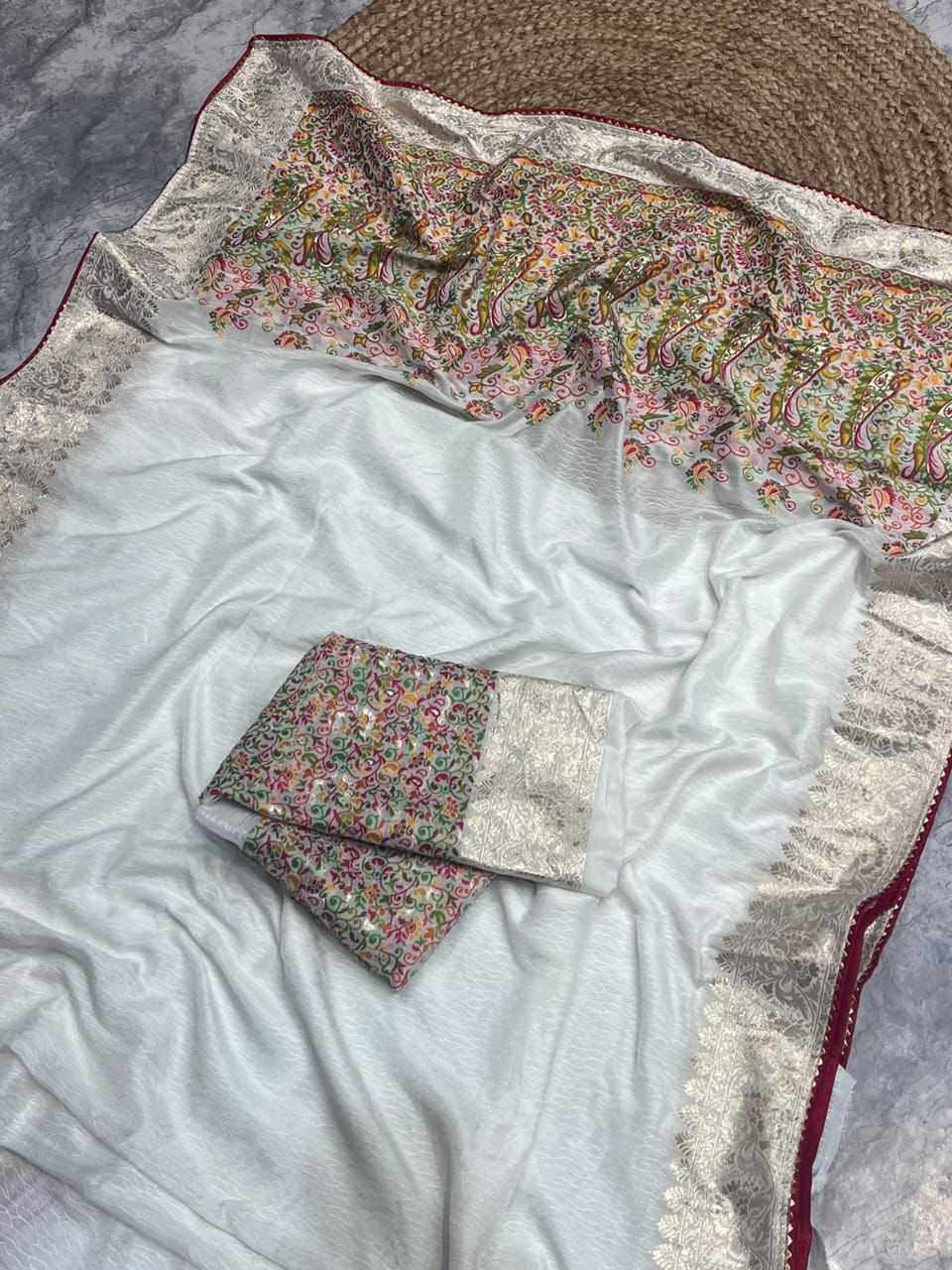 Russian Silk Lace Border Saree