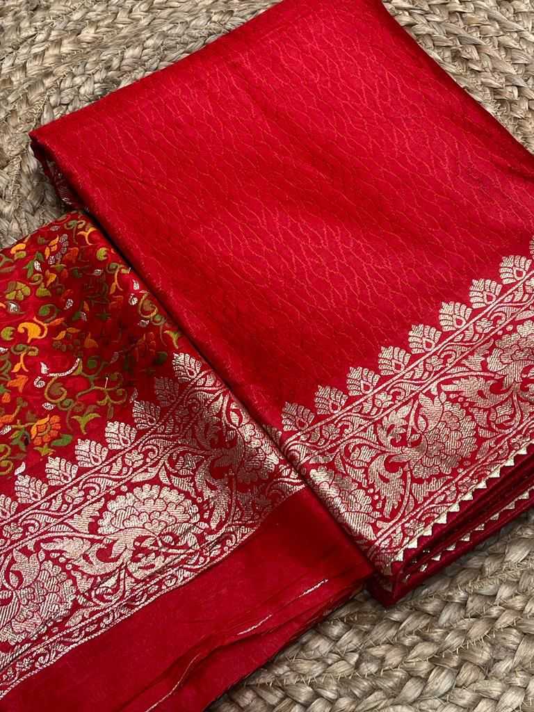 Russian Silk Lace Border Saree