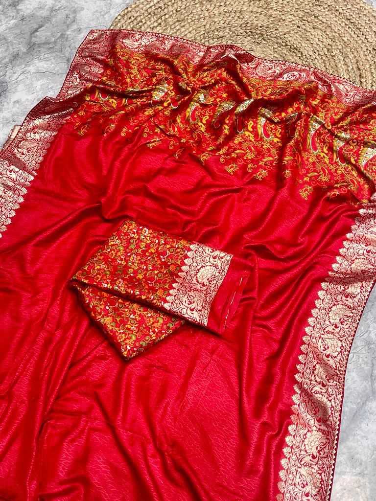 Russian Silk Lace Border Saree