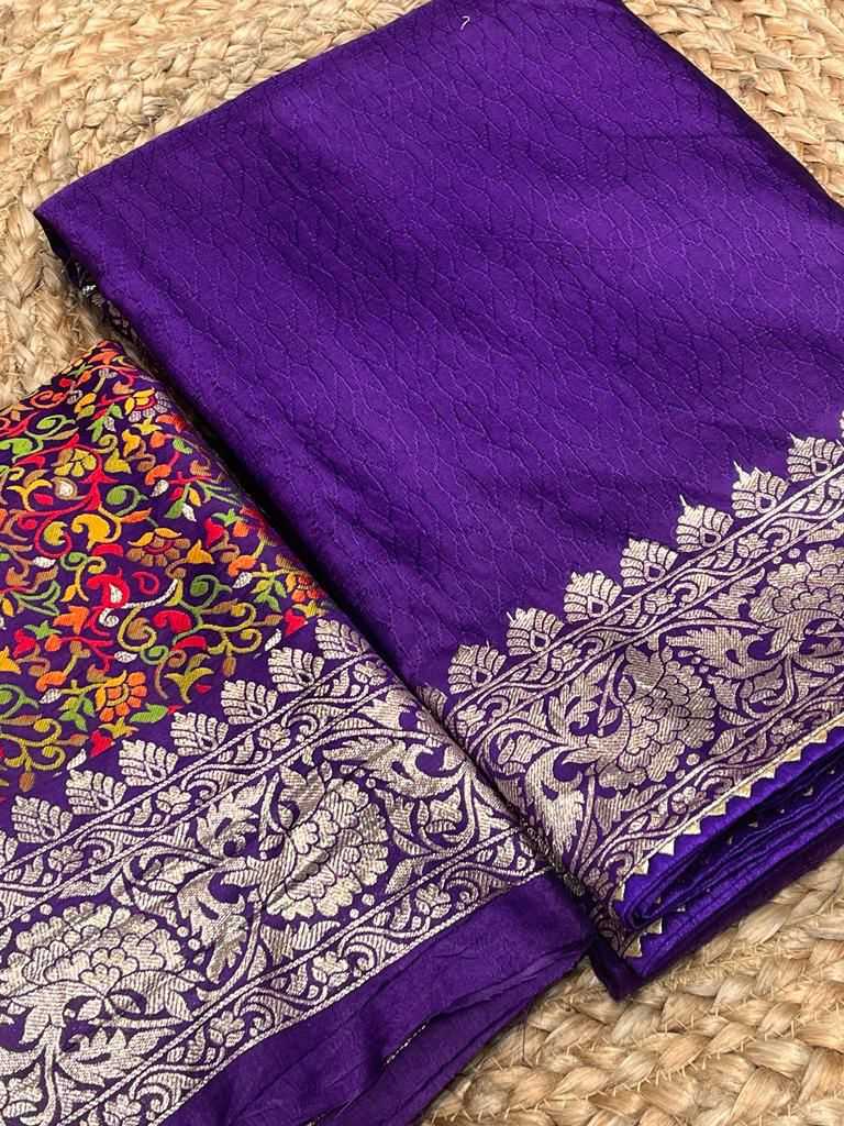 Russian Silk Lace Border Saree