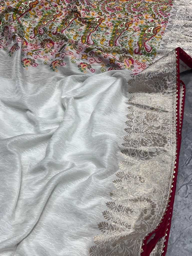 Russian Silk Lace Border Saree
