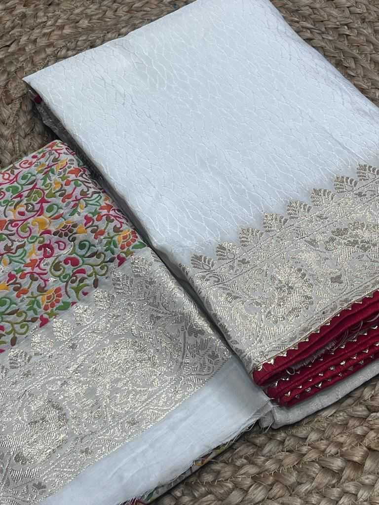Russian Silk Lace Border Saree