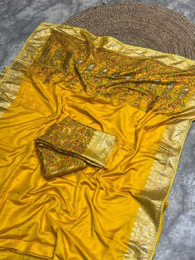 Russian Silk Lace Border Saree