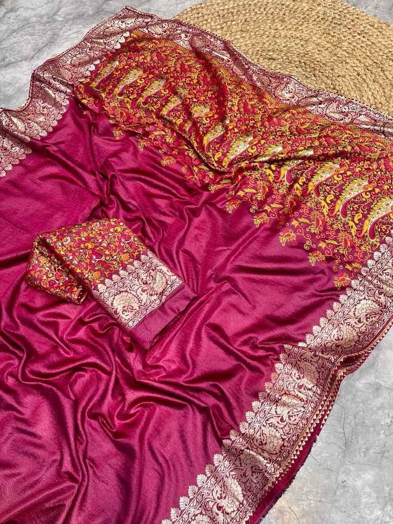 Russian Silk Lace Border Saree