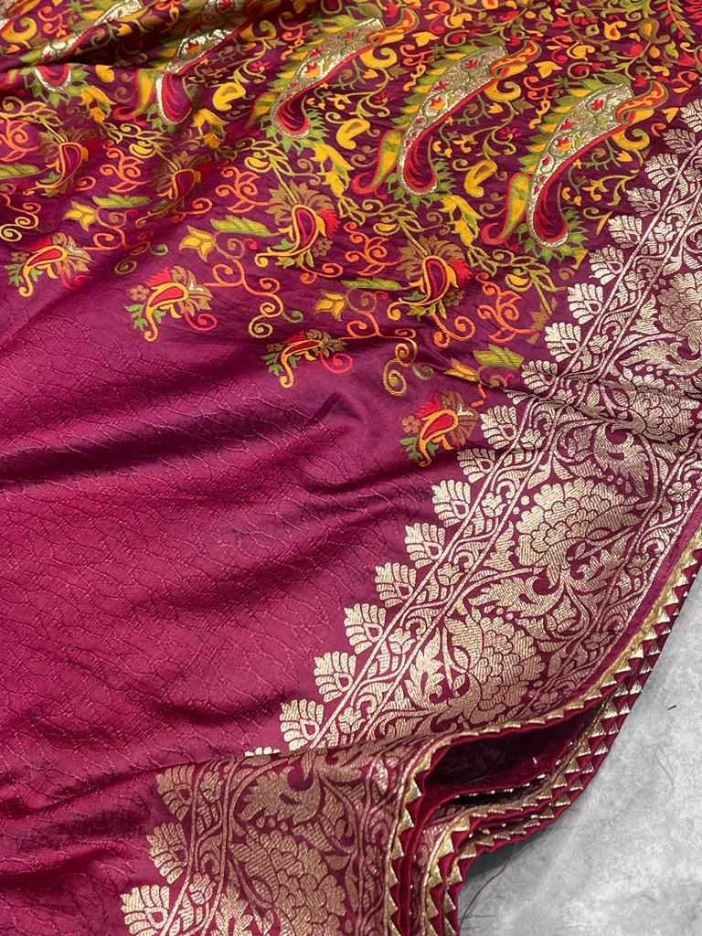 Russian Silk Lace Border Saree
