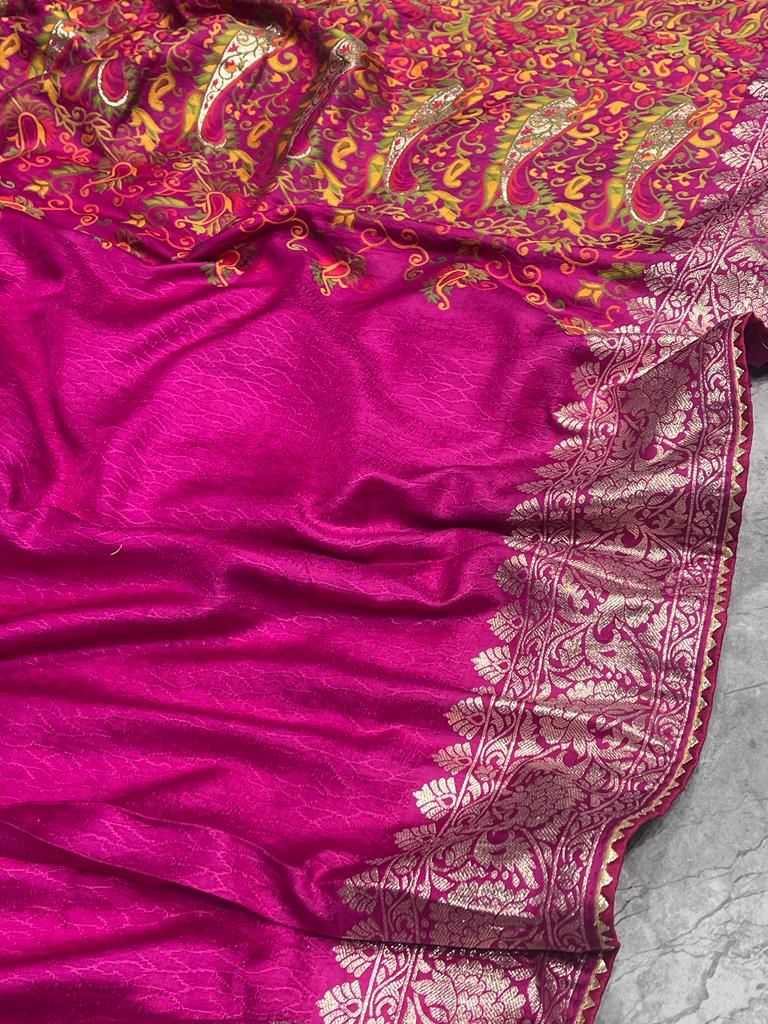 Russian Silk Lace Border Saree