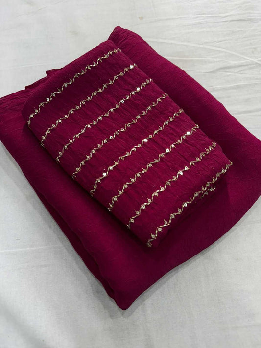 Rangoli Silk Designer Saree in Dark Maroon
