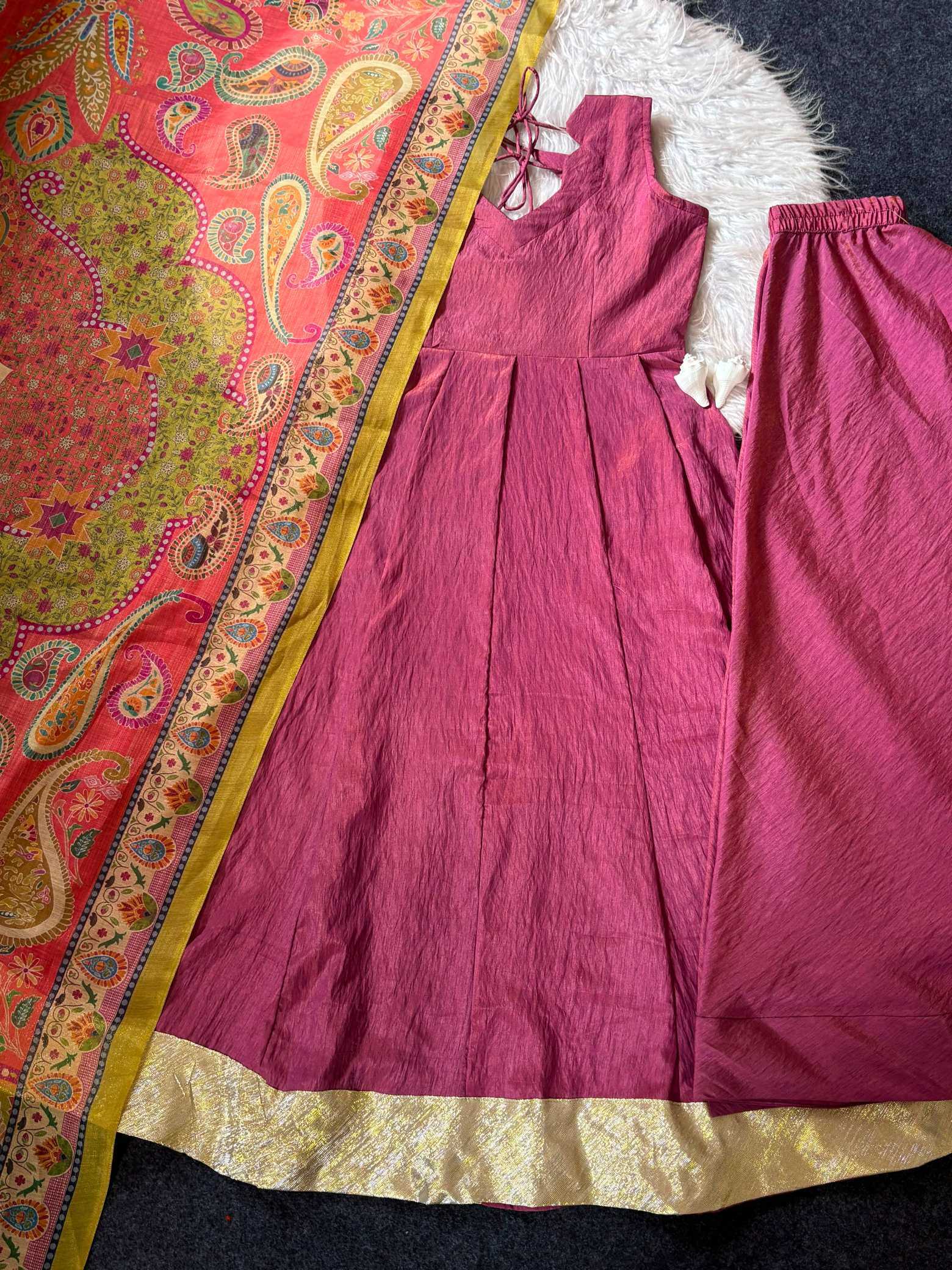 Crush Silk Palazzo Suit