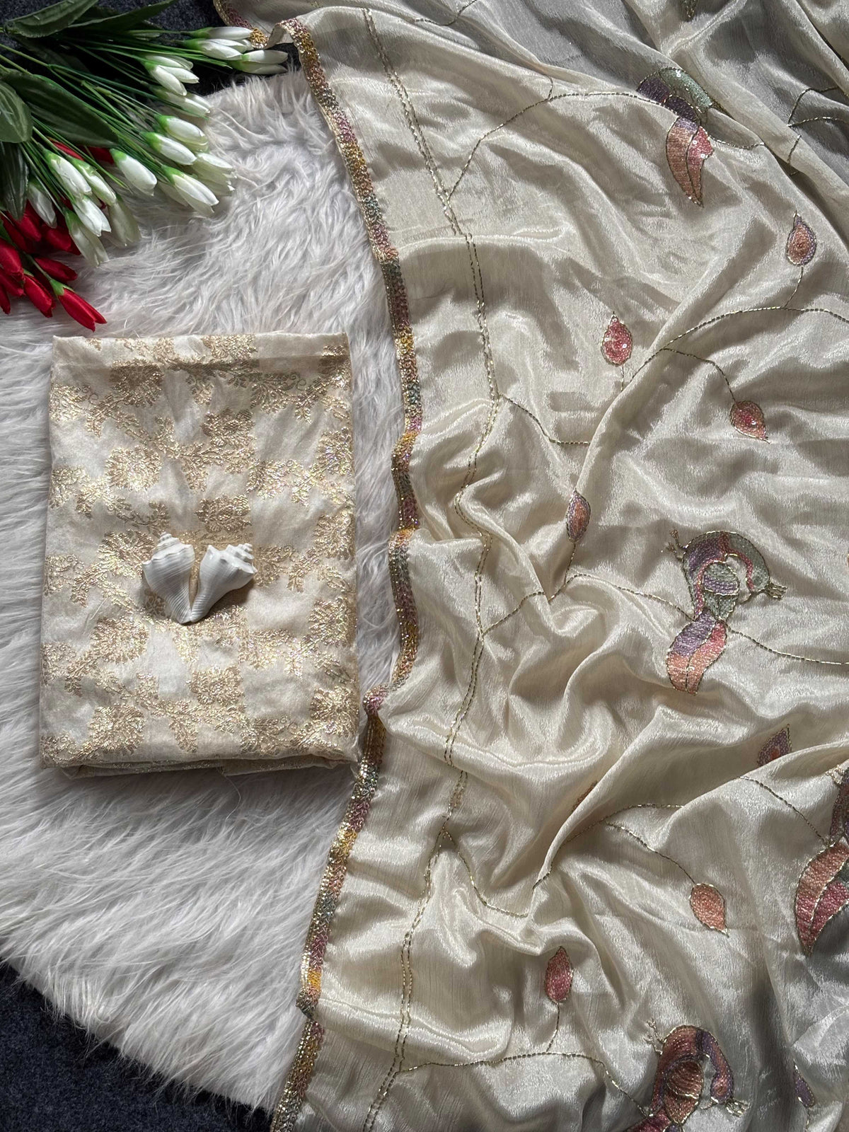 Banarasi Soft Silk Embroidered Saree 136