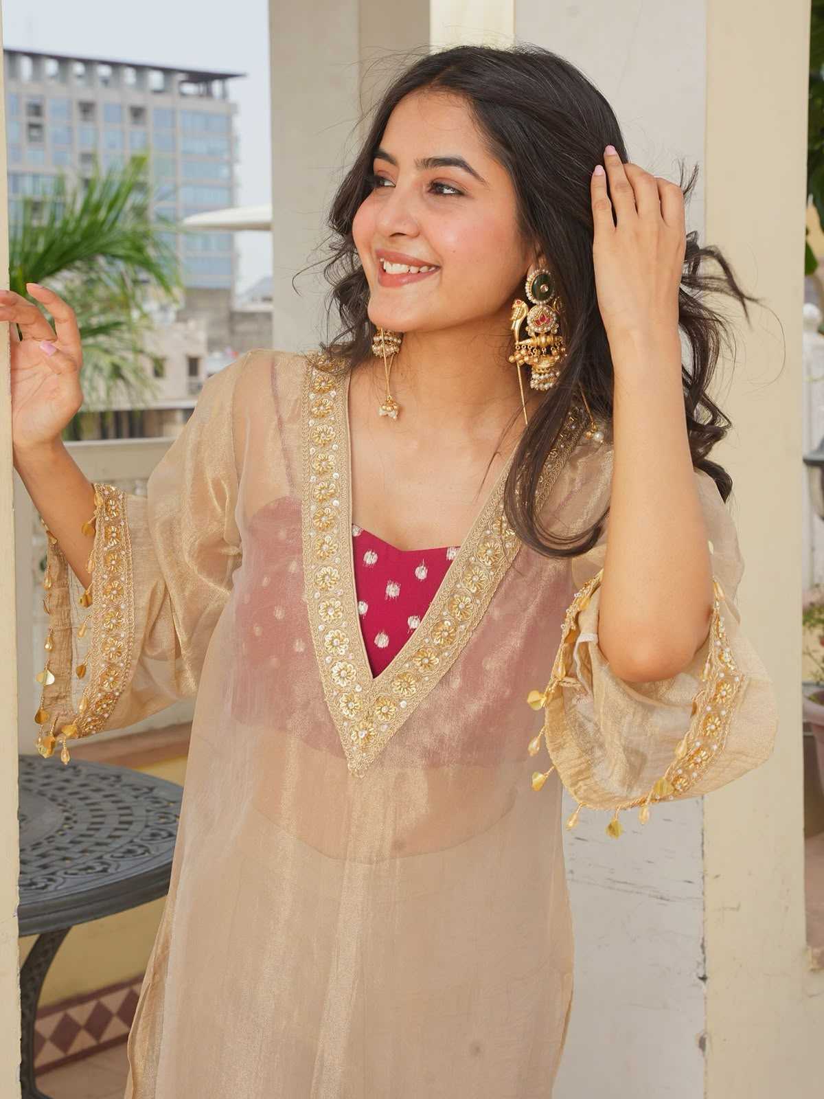 Soft Tissue Party Wear Kurti